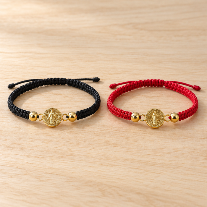 Combo 2 Pulseras San Benito (Roja + Negra)