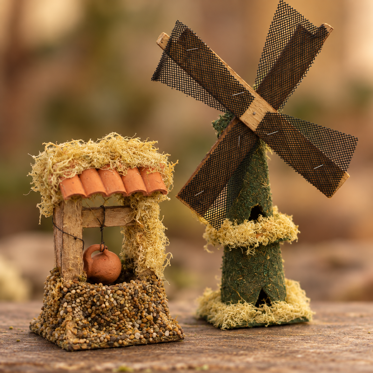 Detalle de piezas artesanales para pesebre