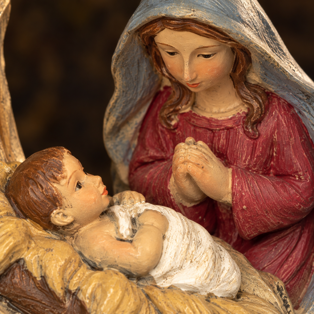 Detalle de la Virgen María y el Niño Dios